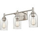 Arlett 3 Light 22 inch Brushed Nickel Vanity Light Wall Light